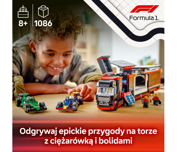 LEGO Ciy 60445 Ciężarówka z bolidami RB20 i AMR24 F1 - 1298087 - zdjęcie 4